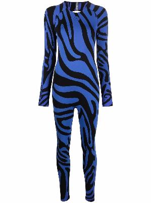 adidas by Stella McCartney tiger-print open-back stretch jumpsuit