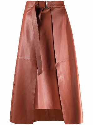 Aeron Shivala A-line leather skirt