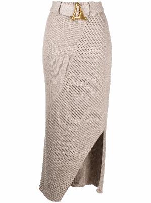 Aeron belted knitted skirt