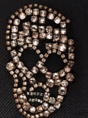 Alexander McQueen crystal-skull silk tie