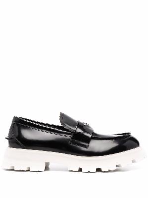 Alexander McQueen Penny contrast-sole loafers