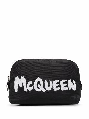 Alexander McQueen logo-print zip pouch
