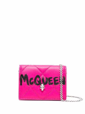 Alexander McQueen logo-graffiti quilted purse bag