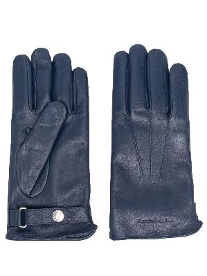 Alexander McQueen leather cashmere gloves