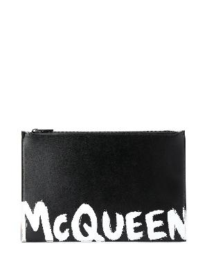 Alexander McQueen contrast logo print clutch