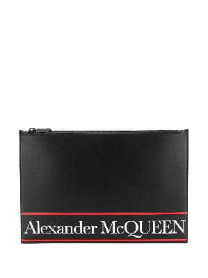 Alexander McQueen flat lettering logo printed clutch