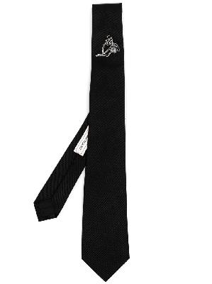Alexander McQueen embroidered-graphic silk tie