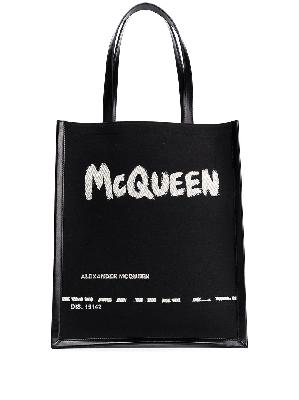 Alexander McQueen painterly logo print tote