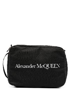 Alexander McQueen logo print wash bag
