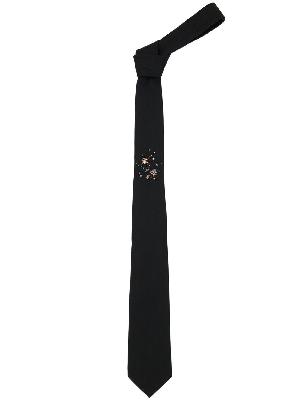 Alexander McQueen Celestial silk crystal embellished tie