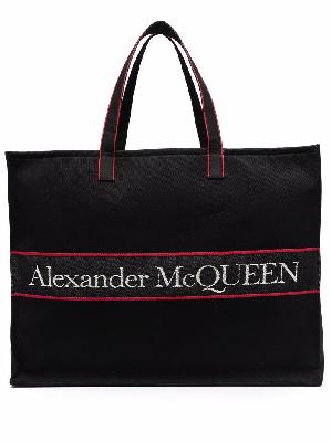Alexander McQueen logo-jacquard canvas tote bag