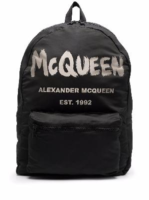 Alexander McQueen logo-print backpack
