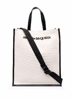 Alexander McQueen logo-embroidered tote bag