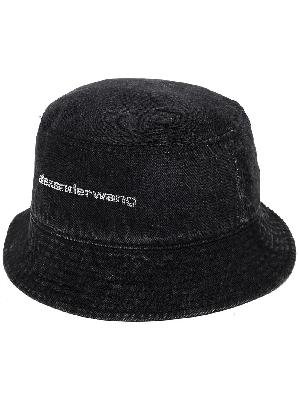 Alexander Wang logo-studded denim bucket hat