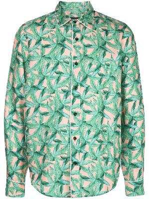 AMIRI banana leaf satin pajama shirt