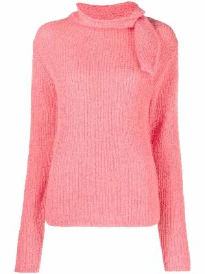 Andersson Bell contrast-knit tie-neck jumper