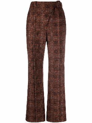 Andersson Bell tartan-pattern flared trousers
