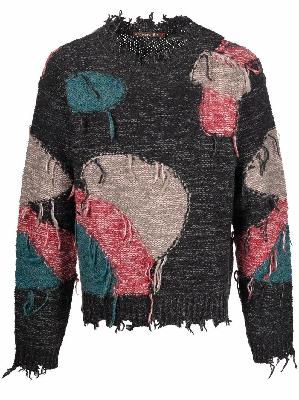Andersson Bell marl-knit distressed-effect jumper