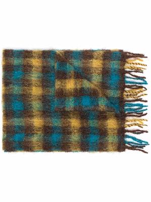 Andersson Bell checked tassel-edge wool scarf