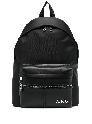 A.P.C. logo-print zip-up backpack