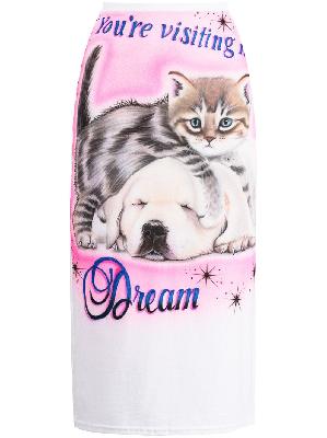 Ashley Williams kitten puppy- print skirt