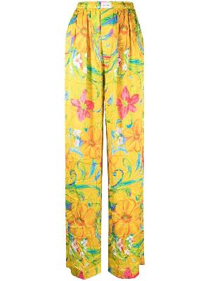 Balenciaga floral-print straight-leg pajama trousers