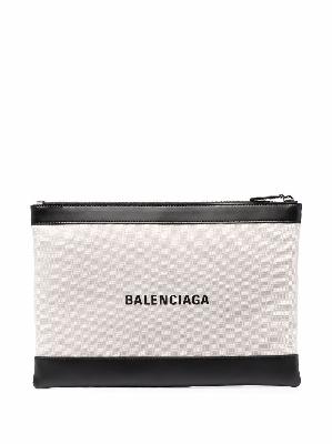 Balenciaga logo-print clutch bag
