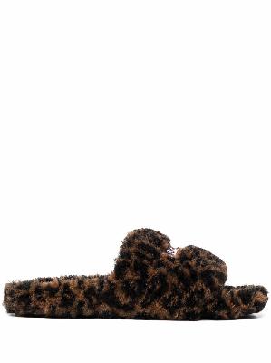 Balenciaga leopard-print faux-fur slippers