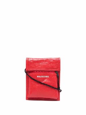 Balenciaga Explorer cracked leather pouch