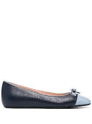 Bally two-tone bow-detail ballerina shoes