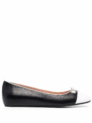 Bally two-tone leather ballerina shoes