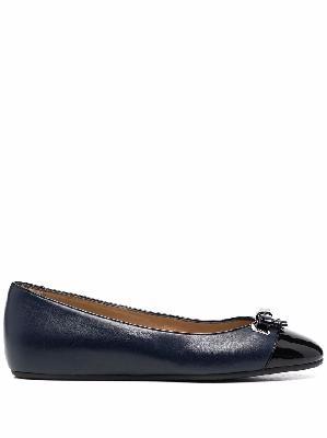 Bally bow-detail leather ballerina shoes