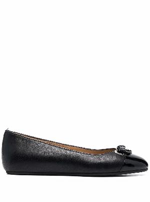 Bally bow-detail leather ballerina shoes