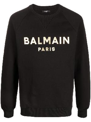 Balmain metallic logo-print sweatshirt