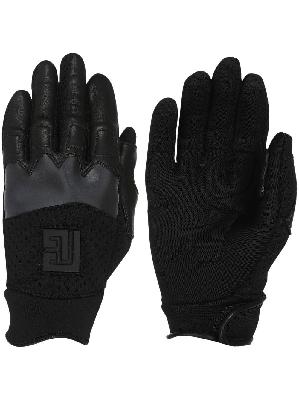 Balmain logo-patch touch-strap gloves