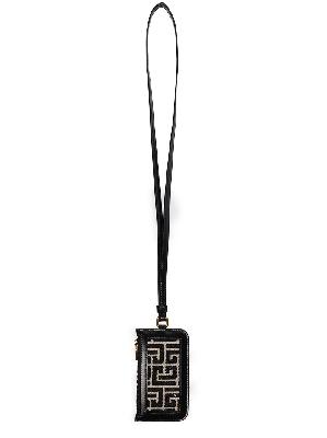 Balmain monogram jacquard strap wallet
