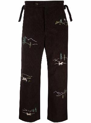 BODE embroidered wide-leg trousers