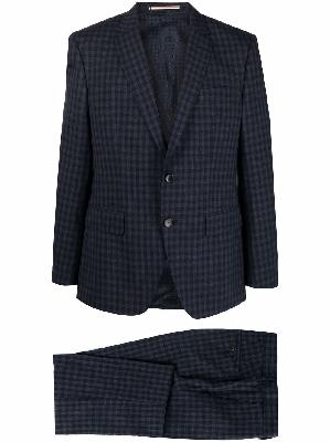 BOSS gingham-print single-breasted suit