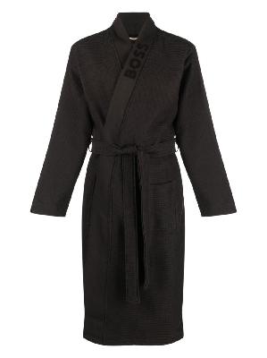 BOSS 3D-logo waffle-effect robe