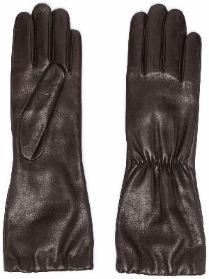 Bottega Veneta ruched-effect leather gloves