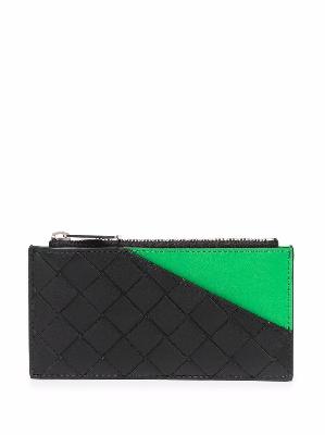 Bottega Veneta colour block Intrecciato zip wallet