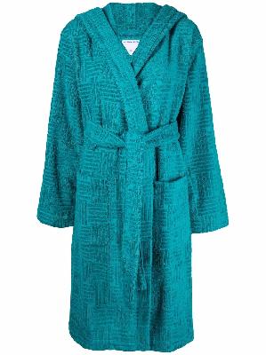 Bottega Veneta Intrecciato-pattern flocked belted robe