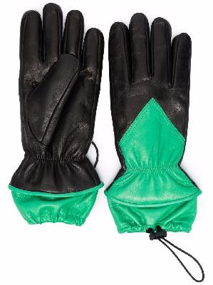 Bottega Veneta drawstring-fastening panelled gloves