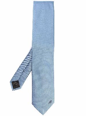 Brioni monogram-embroidered silk tie