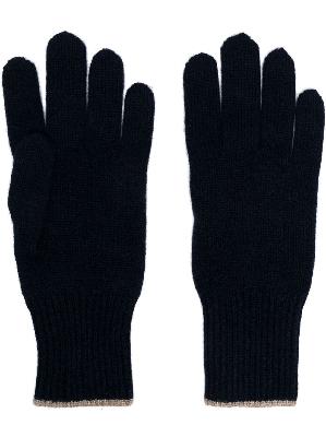 Brunello Cucinelli contrast-trim cashmere gloves