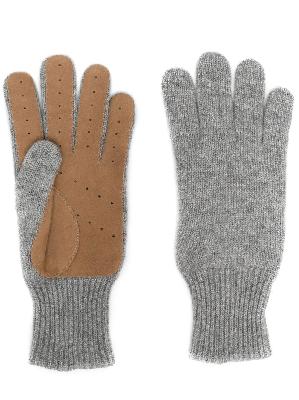 Brunello Cucinelli leather-trim cashmere gloves