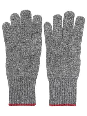 Brunello Cucinelli knitted two-tone cashmere gloves