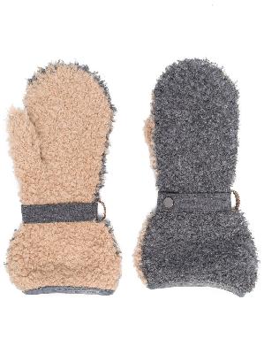 Brunello Cucinelli mitten faux-shearling gloves