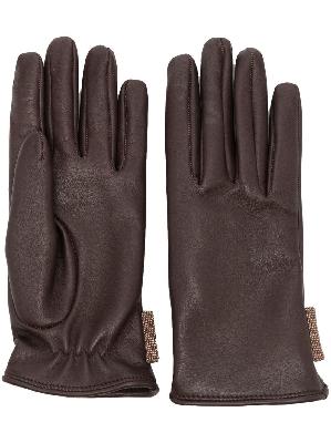 Brunello Cucinelli leather embellished gloves