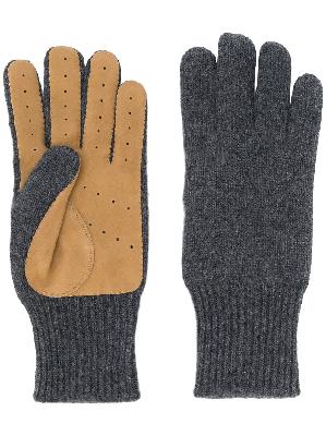 Brunello Cucinelli panelled knitted gloves